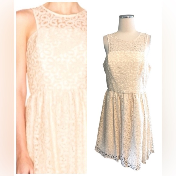 The Limited Dresses & Skirts - NWT ($108) Limited Cream Lace Fit & Flare Midi Dress Sz 10